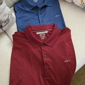 Greg Norman Collection Polo Shirts - Deep Red and Classic Blue